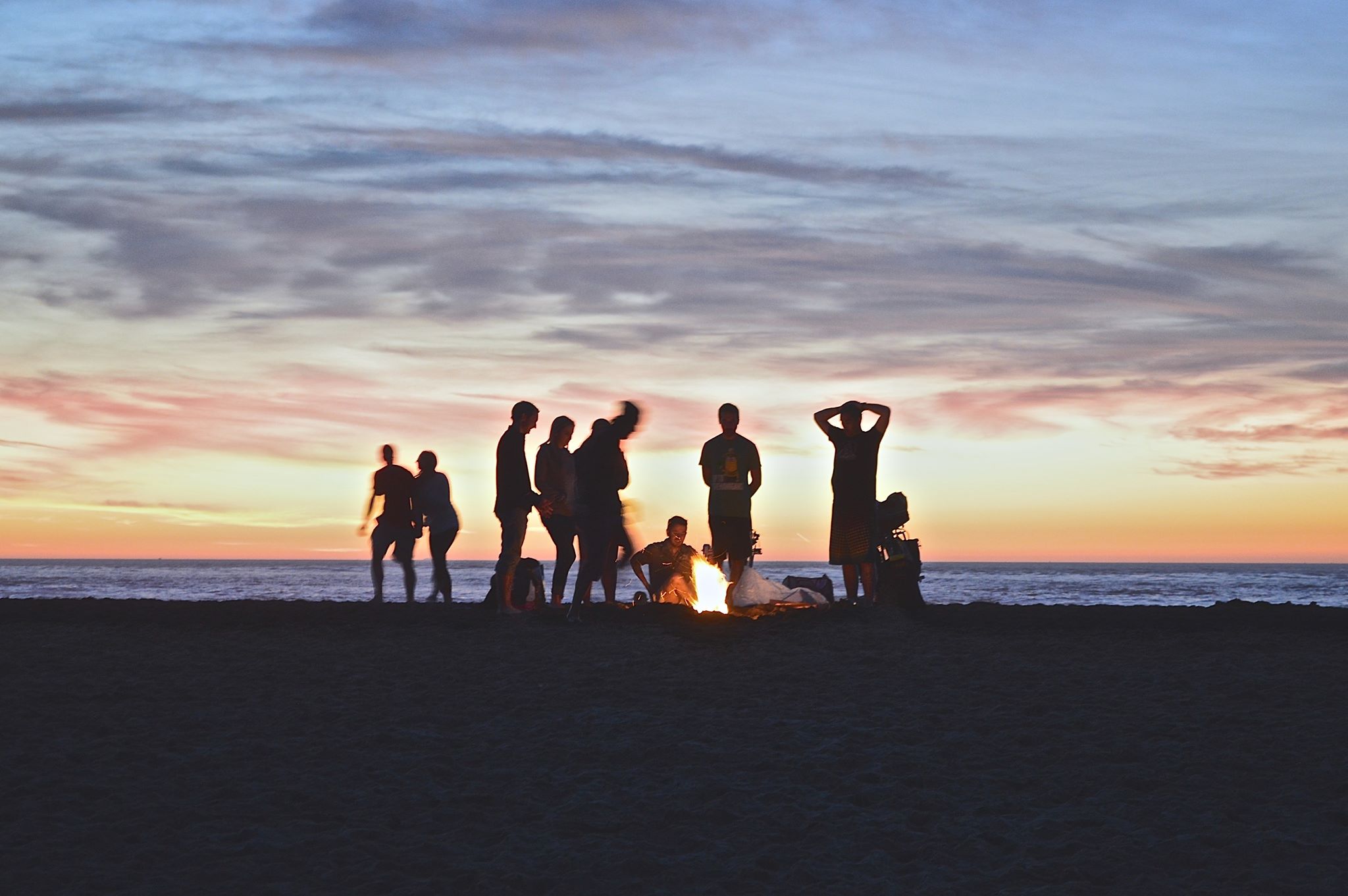 Friends on a beach.